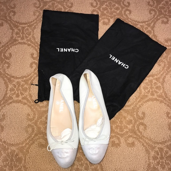 Chanel ballerina flats light blue silver toe cap - Picture 3 of 16